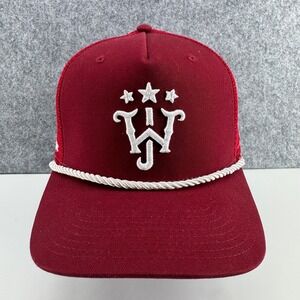 Whiskey Jam Trucker Hat Mens Nashville Maroon Rope Mesh Snapback CAA Music